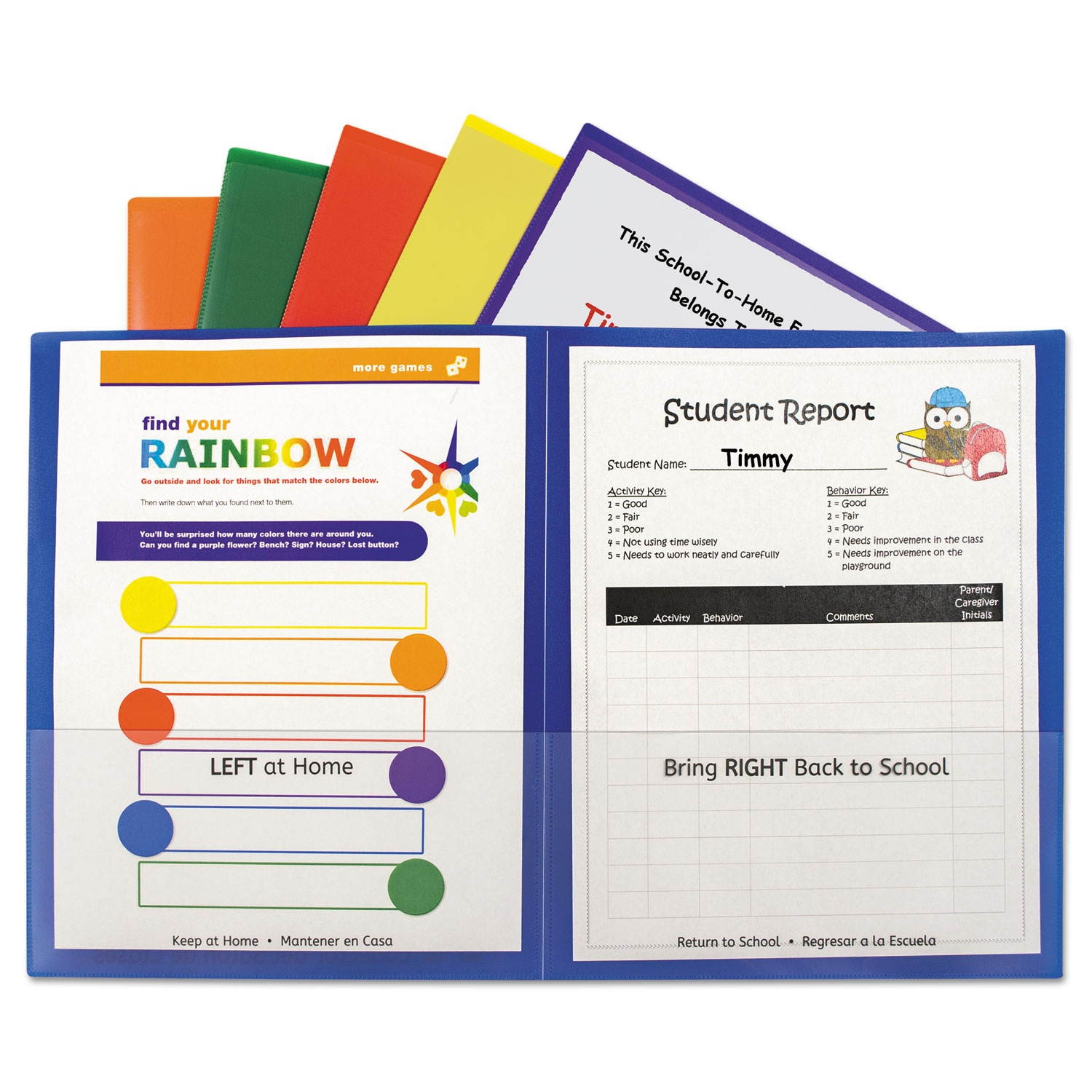 C-Line Classroom Connector Folders, Assorted, 6/Pk 32010