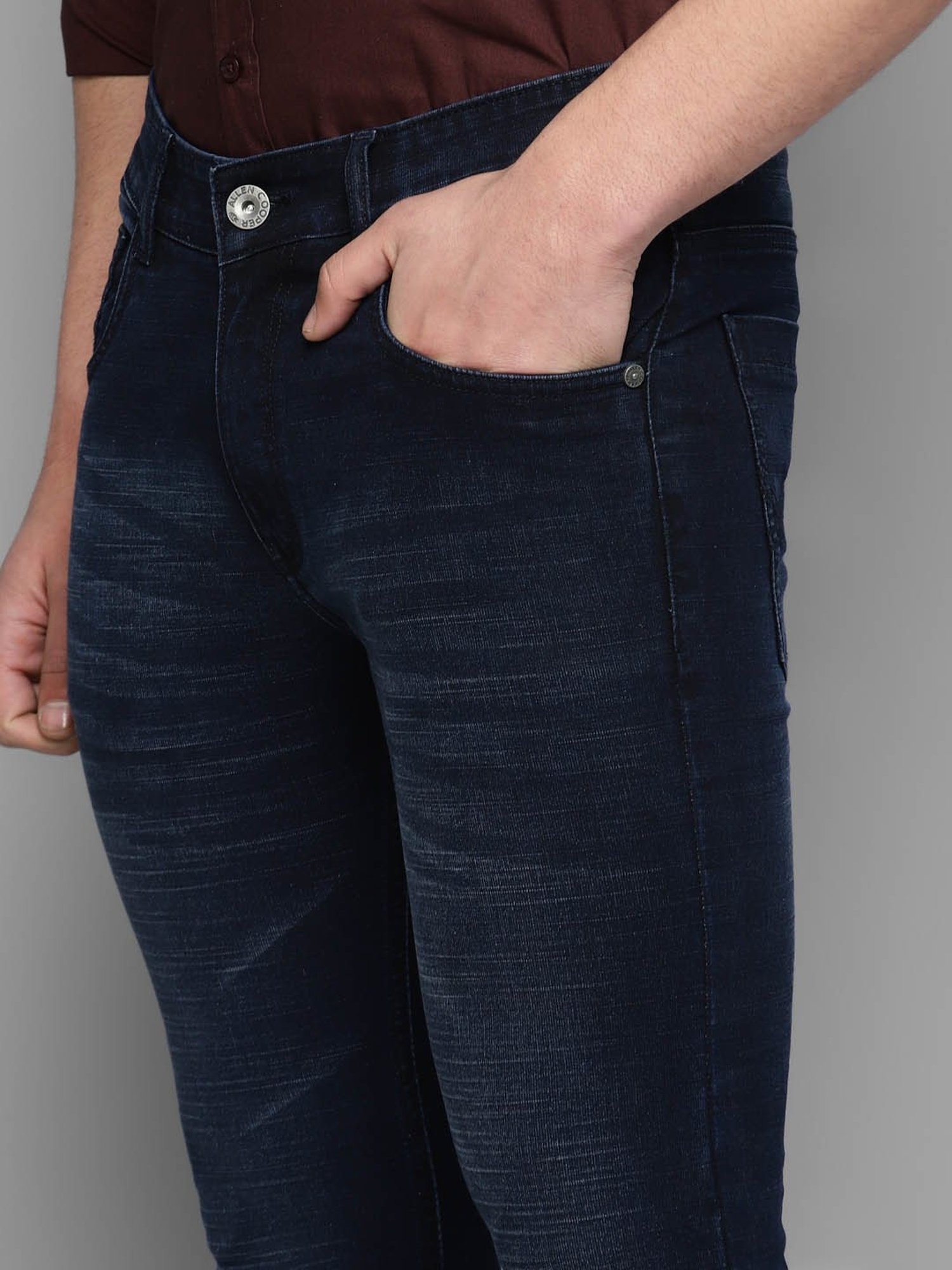 Allen cooper Dark Blue Regular Fit Jeans