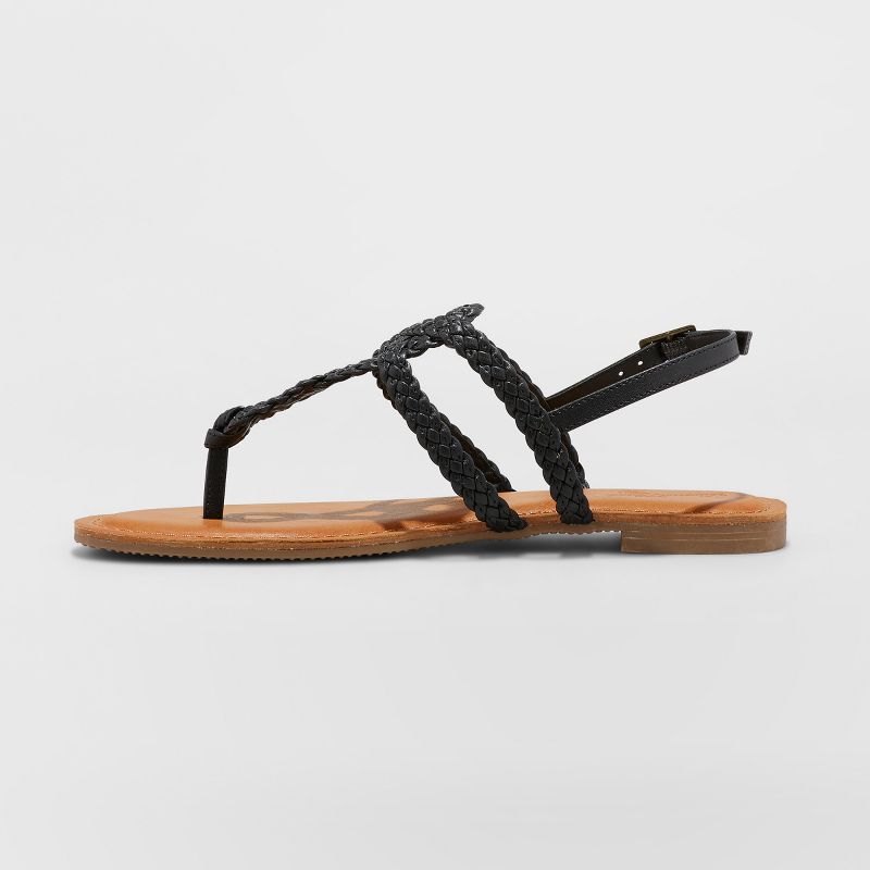 Women's Hartley T Strap Thong Sandals - Universal Thread™ Black 9