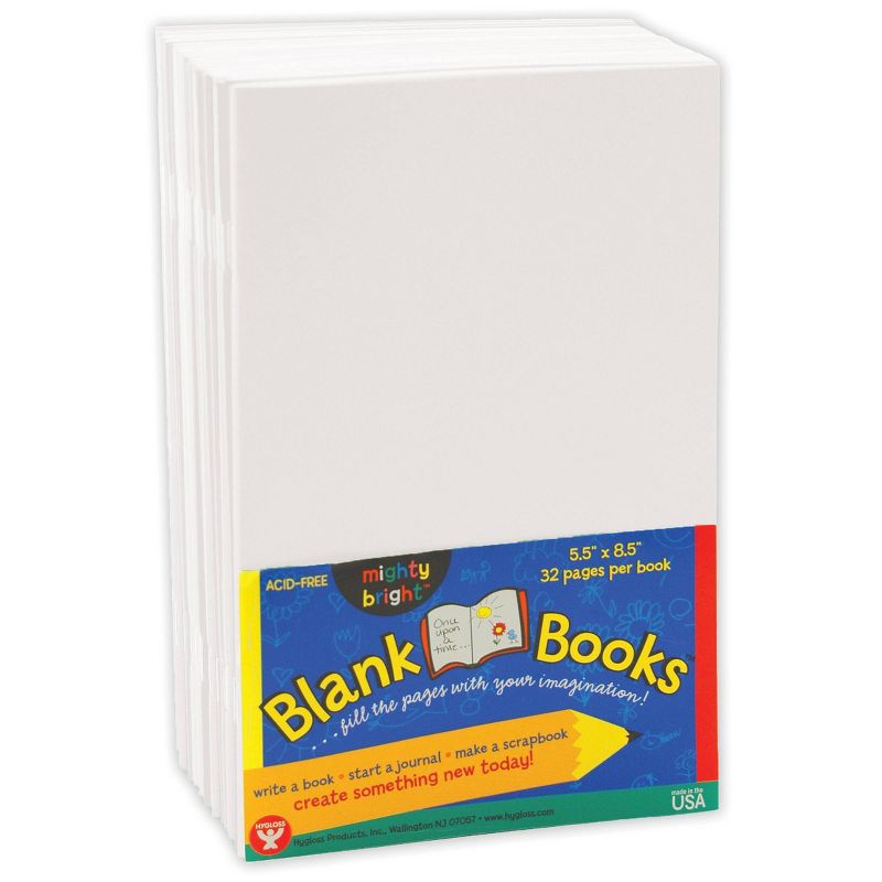 20ct 5.5" x 8.5" Blank Paperback Books White - Hygloss