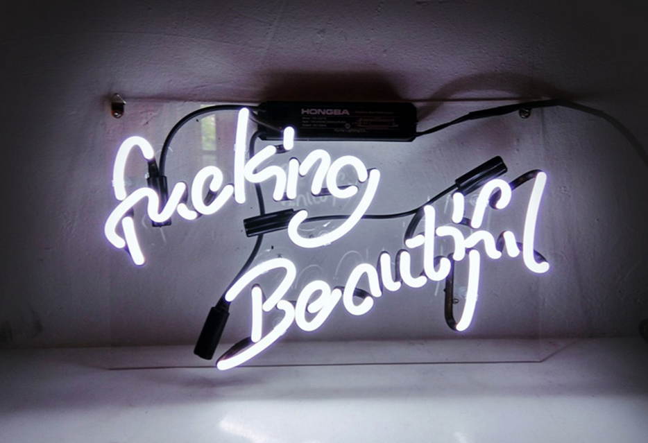 Fashion Handcraft Real Glass Tubes For bedroom Dispaly Cute neon  light Sigh 14x9