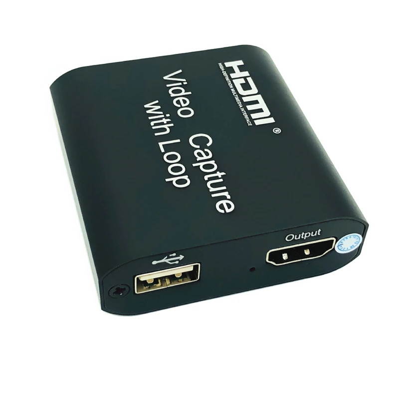 HDMI Capture Card Video Capture Device Video Capture Loop Out 4K 1080P USB 2.0 Game Record Live Streaming Box for PS4 HD Camera
