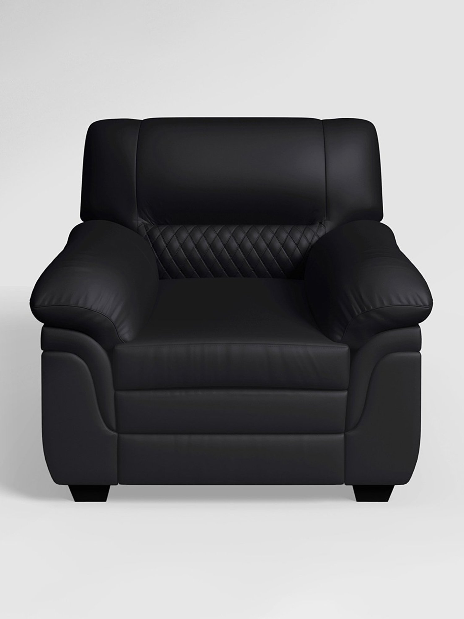 Godrej Interio Orleans Plus Black Wood 1 Seater Sofa