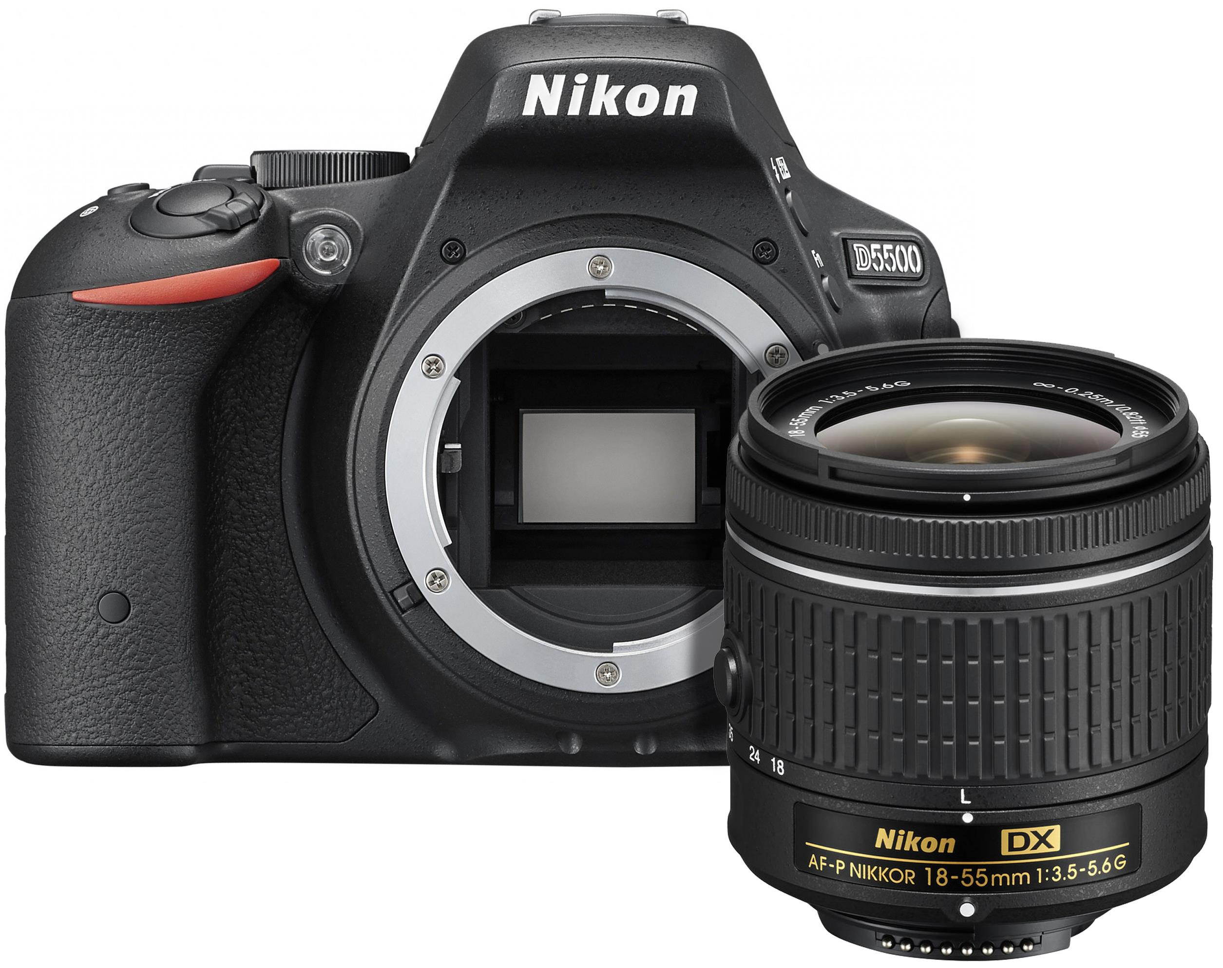 Nikon D5500 24MP DSLR Digital Camera AF-P 18-55mm + NIKKOR Lens 55-200mm + High Definition Professional 3 Piece Filter Kit + 64GB Memory SD Card Accessories Bundle Kit