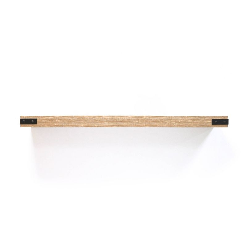 36" x 9.2" Floating Shelf with Metal Corners White Oak - InPlace