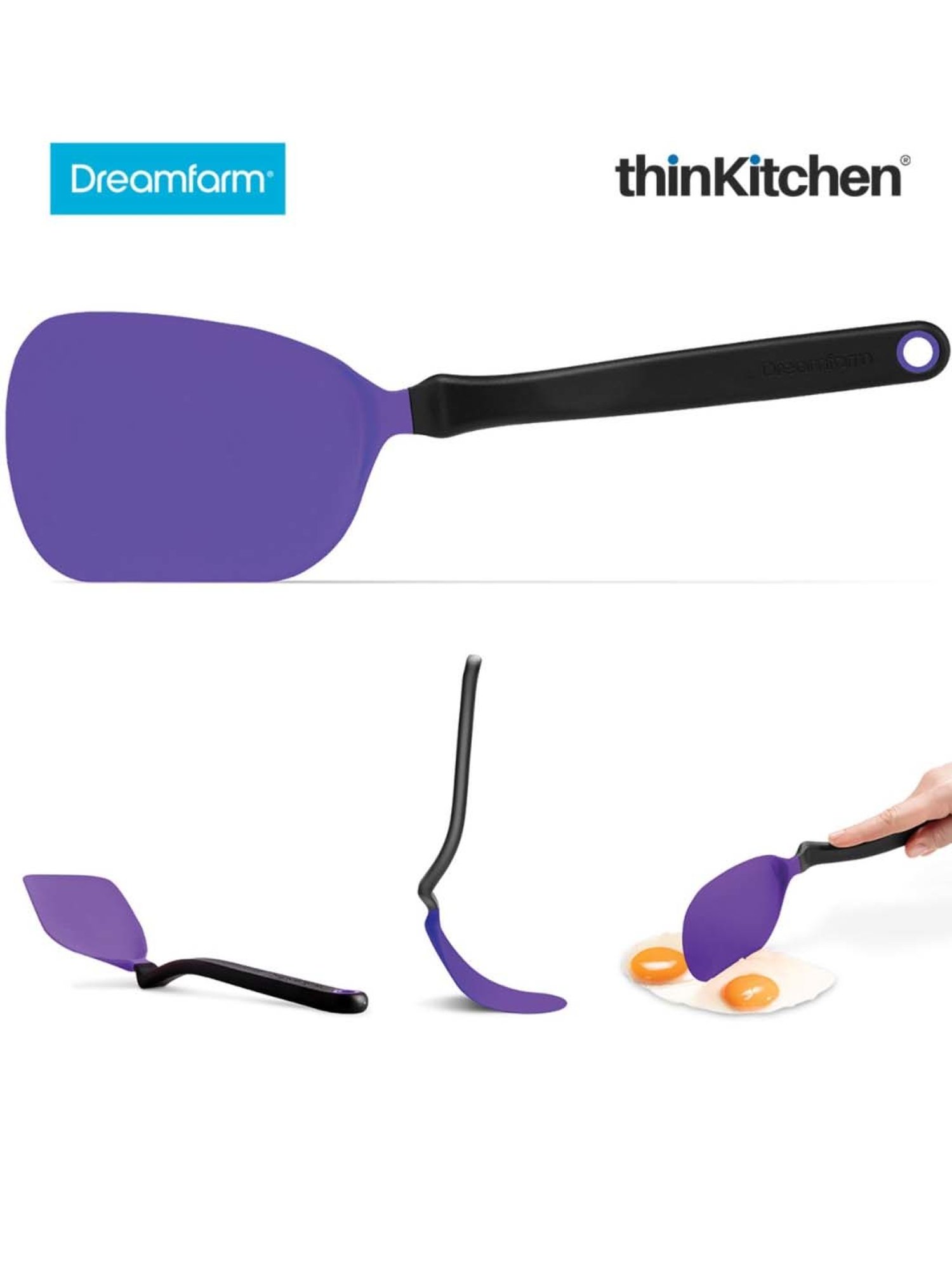 HAZEL Silver Stainless Steel Spatula with Beveled Edge