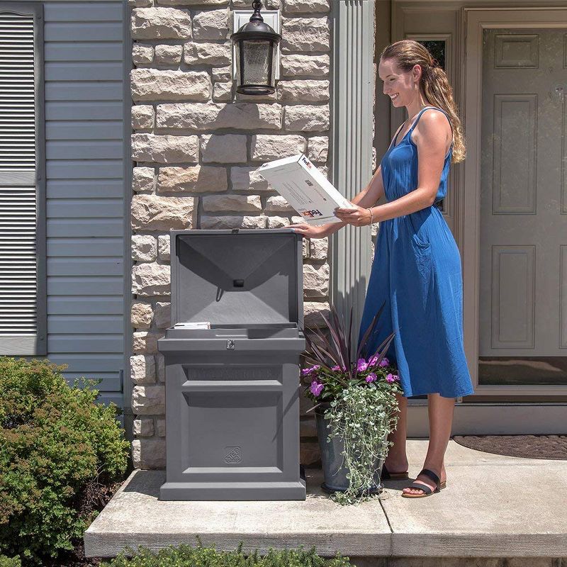 Step2 592199 Deluxe Outdoor Mail Package Delivery Box Container, Manor Gray