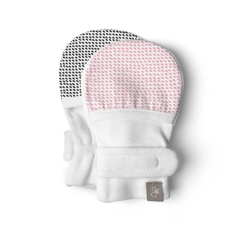 Goumi Baby Girls' Organic Cotton Drops Mittens – Pink 0-3M