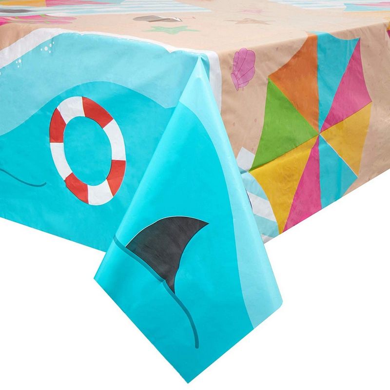 Sparkle and Bash 3 Pack Red Plastic Tablecloth with White Hearts for Valentine's Day (54 x 108 in)