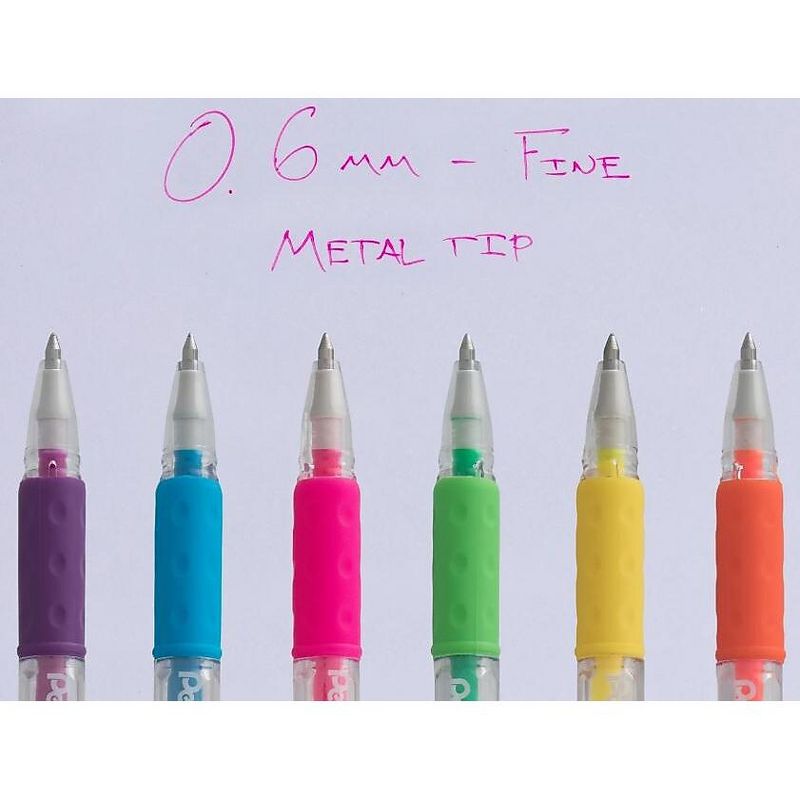 Pentel Pen Gel Fluorescent 0.6mm 3/5"Wx3/5"Lx6-1/10"H 8/PK AST K96BP8M