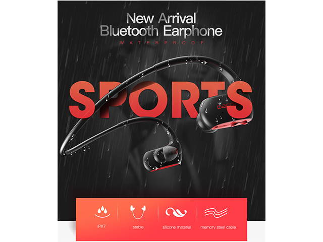 AutofeelSunriseoffice IPX7 Waterproof Sweatproof Wireless Bluetooth Headphones Stereo Super Bass Earbuds Earphone Headset Hand Free Earpiece For Phone iPhone Xiaomi Samsung Oppo Huawei