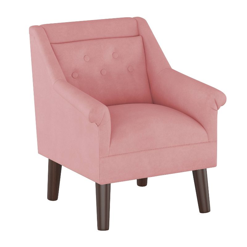 Kids' Hadley Microfiber Button Tufted Chair Light Pink - Skyline Furniture