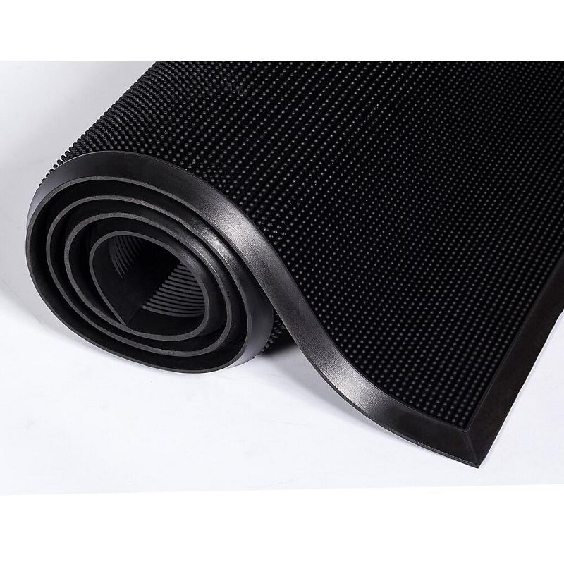 3'x6' Rectangle Solid Floor Mat Black - Crown