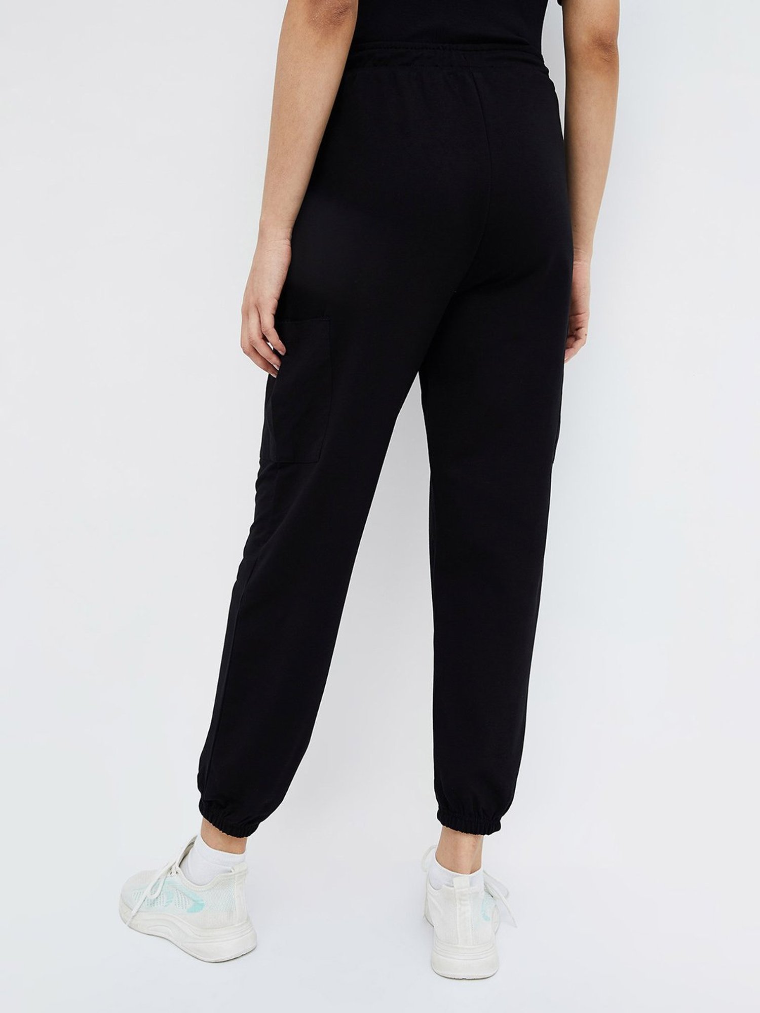 KAPPA Black Regular Fit Mid Rise Joggers