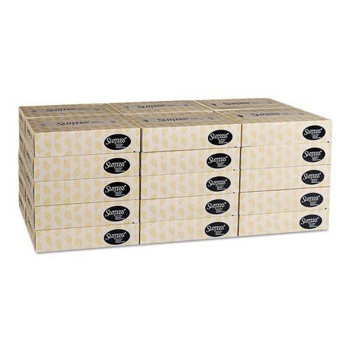 Surpass Facial Tissue, 2-Ply, Flat Box, 100/Box, 30 Boxes/Carton