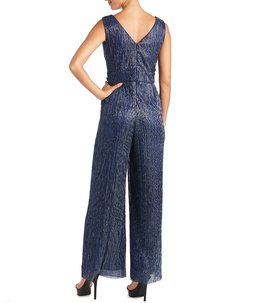 Ignite Evenings Foil Trim Asymmetric Cape Jumpsuit