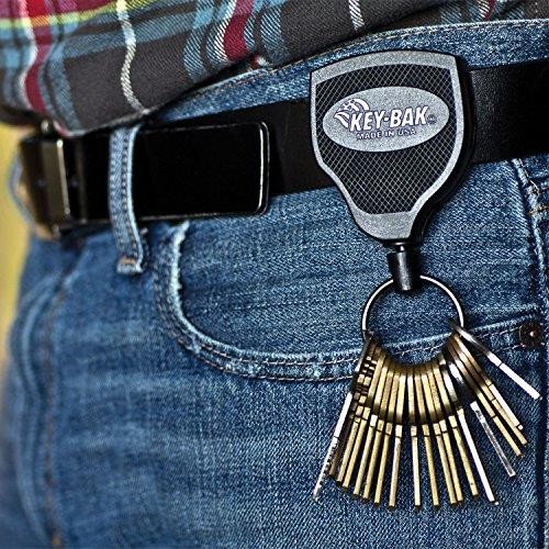 Key-Bak Mini-Bak Retractable Reel with 36-Inch Nylon Cord, Swivel Bulldog Clip and Vinyl ID Strap (Emoji - Pile of Poo, Black)