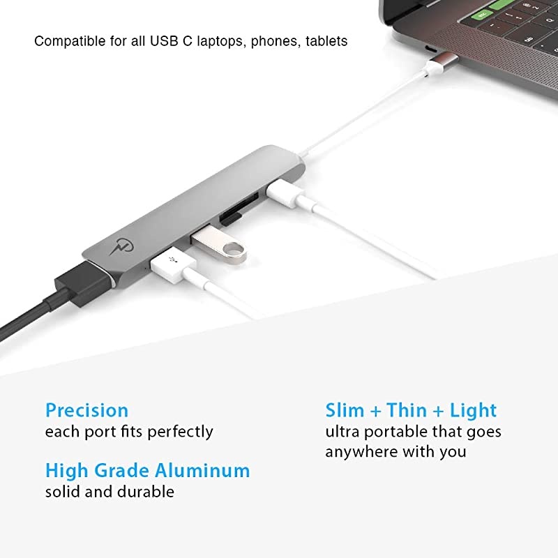 USB C Hub for MacBook Pro 16 15 13 2020 2019 2018 MacBook Air 2020 2019 2018 100W Power HDMI 4K 2 USB 30 microSD SD Card Readers