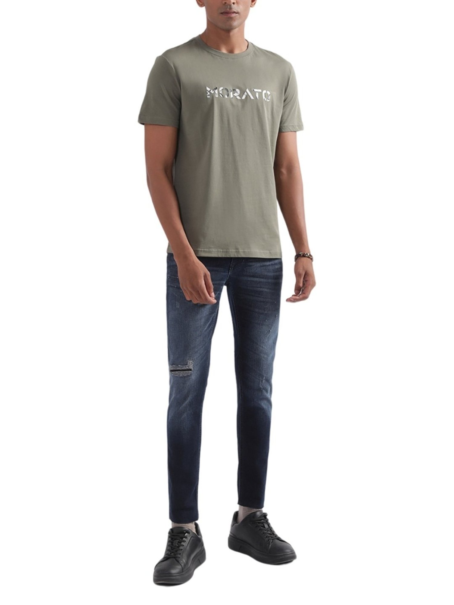 Antony Morato Sage Green Cotton Slim Fit T-Shirt