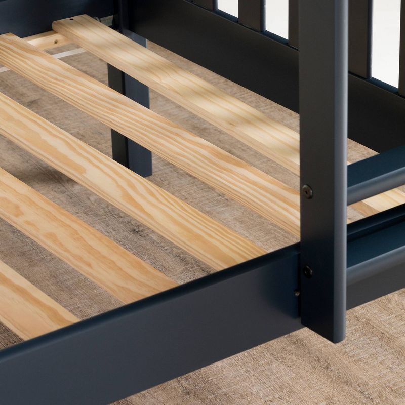 Twin Asten Bunk Beds and Rolling Drawers Set  Navy Blue  - South Shore