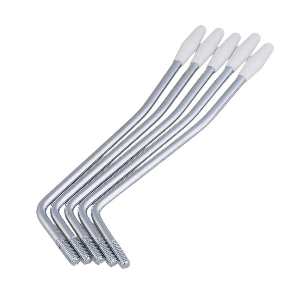 BQLZR 5 Pieces 6mm Diameter Guitar Tremolo Arm White Tip Whammy Bar Cap Chrome