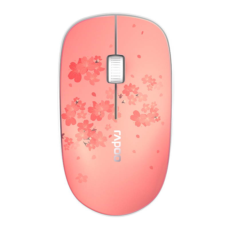 Rapoo M200  Ergonomic Design, Ultra-thin and Portable Colorful Exterior 2.4GHz Wireless Quiet Clicking Mouse For Office And Game - Blue