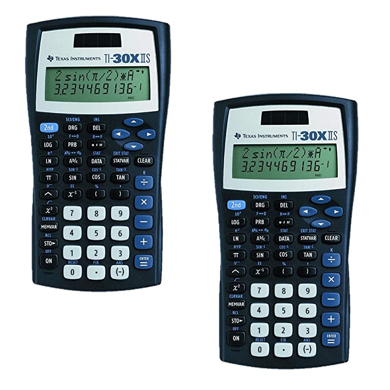 Instruments TI30X IIS 2Line Scientific Calculator Black with Blue Accents 2 Pack