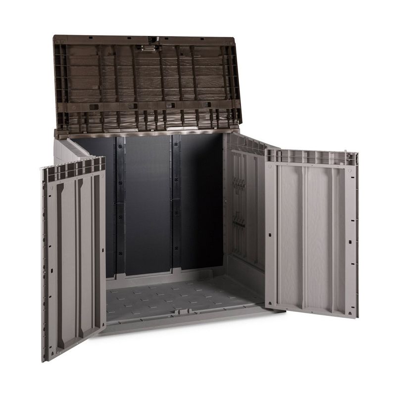 Toomax 76 Cu. Ft. Heavy Duty Weather Resistant Lockable Outdoor Garden Plastic Vertical Storage Shed Cabinet