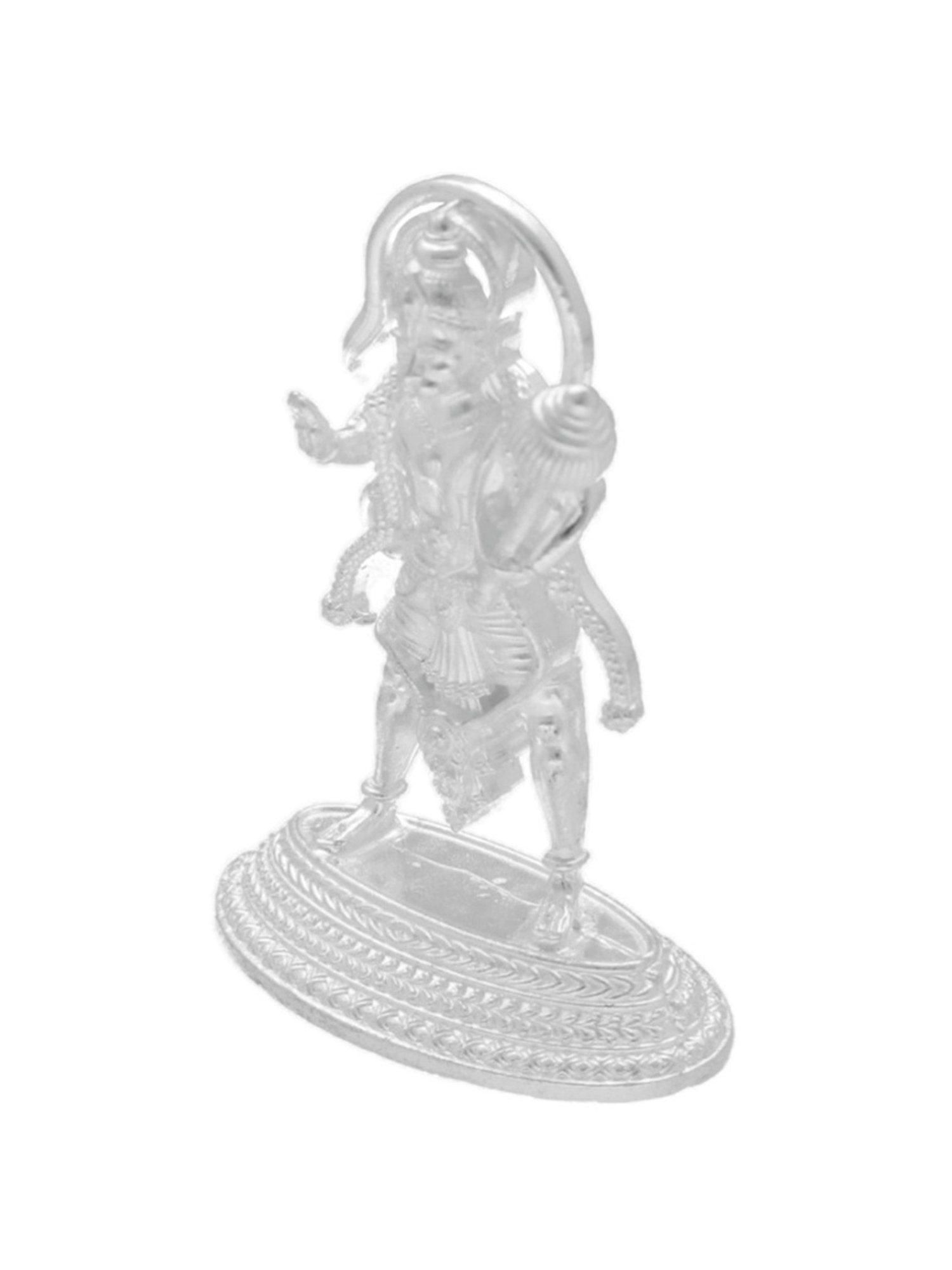 Sri Jagdamba Pearls 800 Silver Veer Anjaneya Hanuman Divine Idol - 15 gm