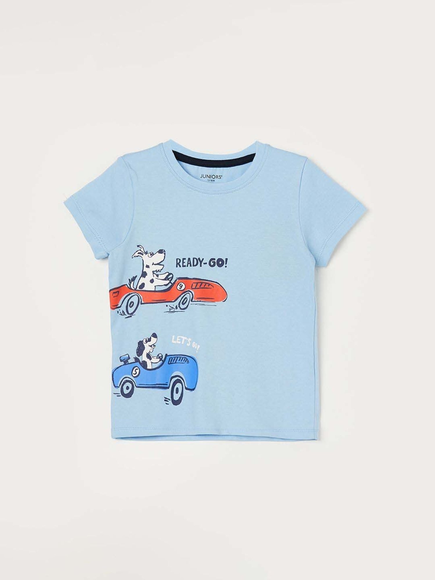 Juniors by Lifestyle Kids Light Blue Cotton Graphic T-Shirt