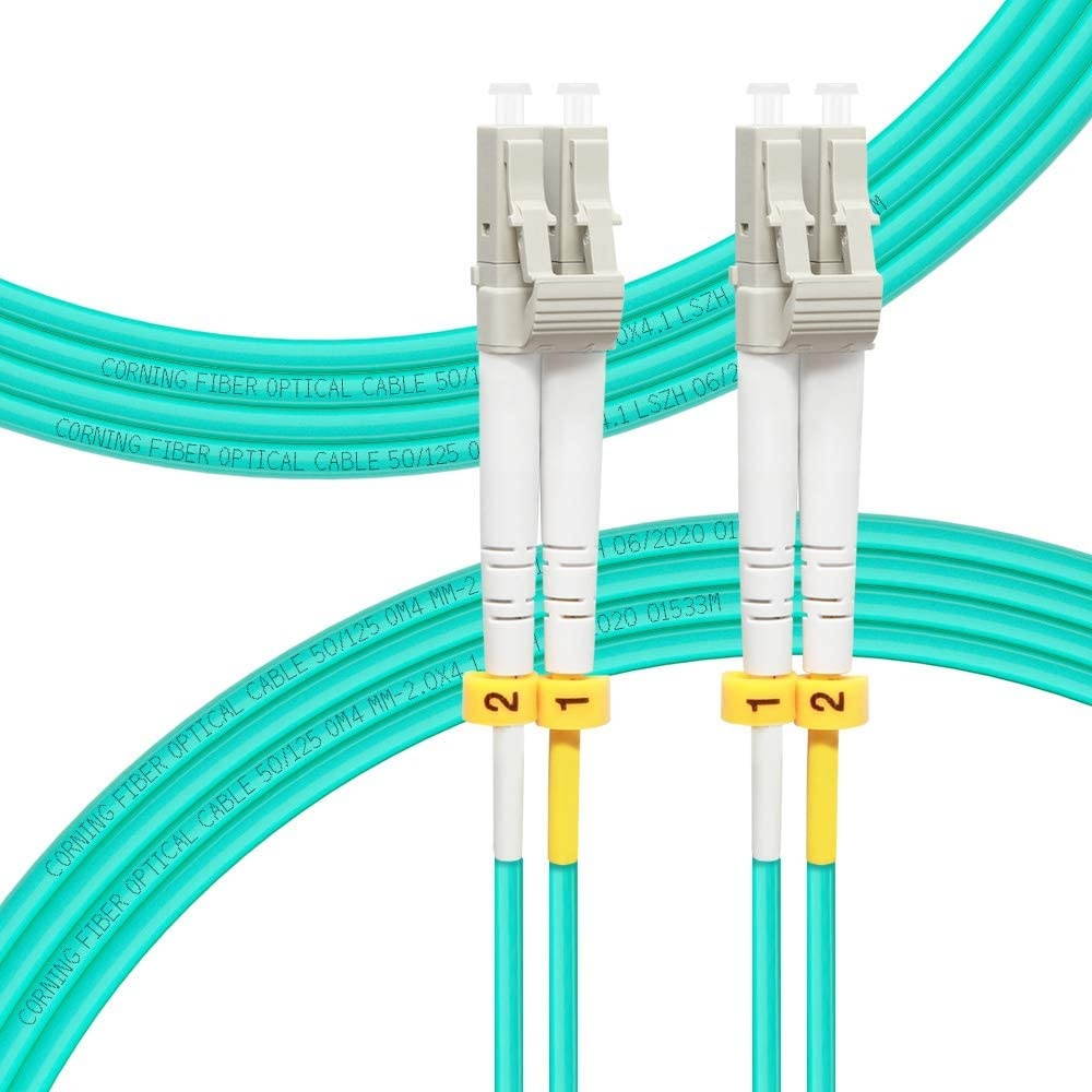 FLYPROFiber 4M OM4 LC to LC Fiber Patch Cable 40GB/100GB Duplex LC-LC 50/125um Multimode Fiber Optic Cable Cord LSZH 4Meter(13ft)