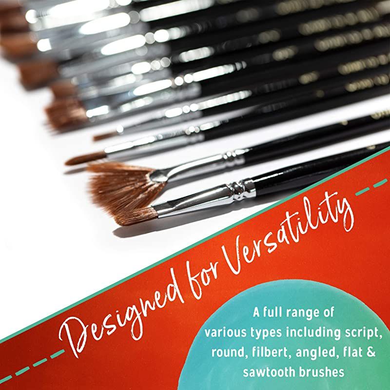 Paint Brushes 12 Set Professional Paint Brush Round Pointed Tip Nylon Hair Artist Acrylic Brush for Acrylic Watercolor Oil Painting