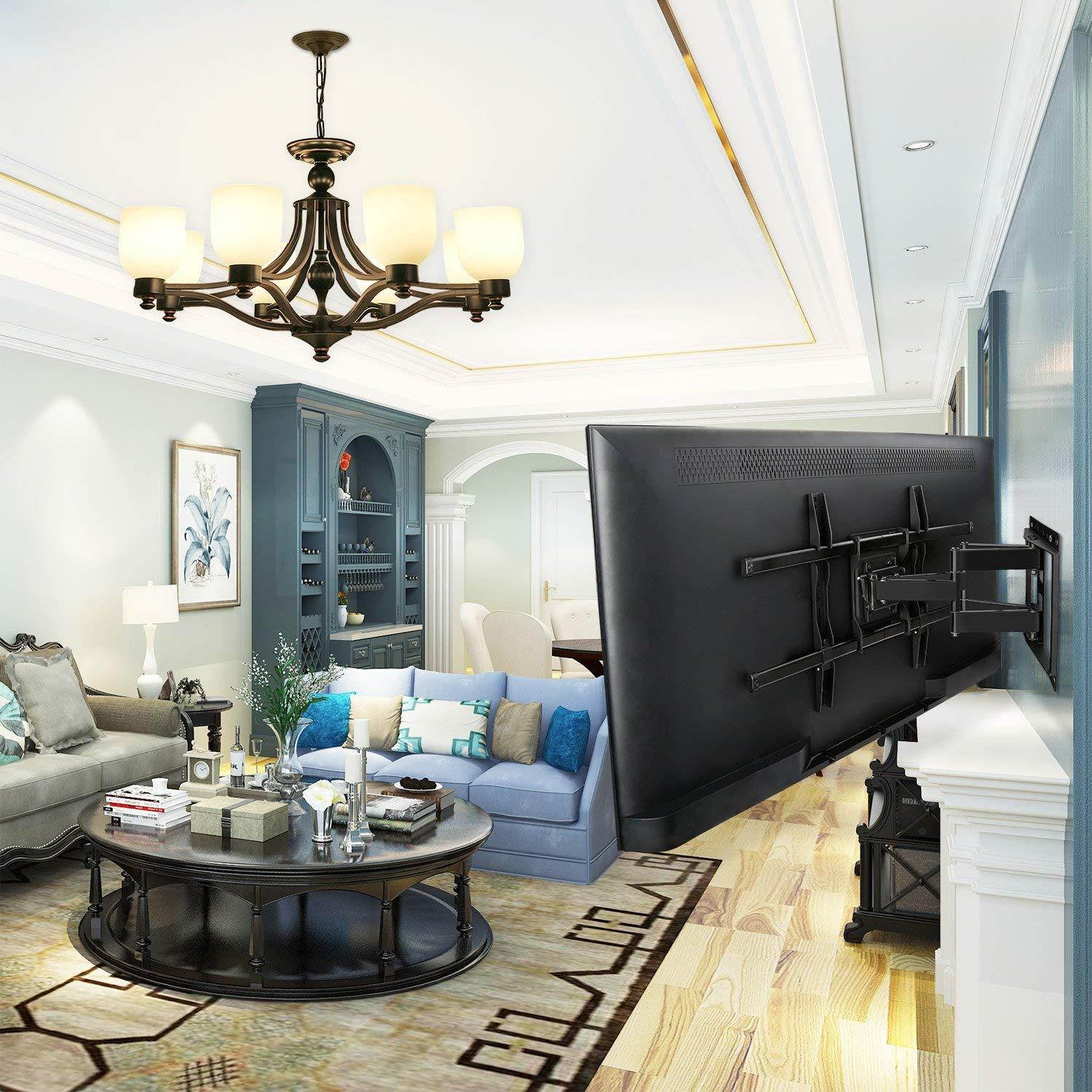 Mounting Dream Full motion TV Wall Mount Bracket for 42-70 Inch LED, LCD and OLED Flat Screen TV, Mount Bracket, up to VESA 600 x 400mm and 100 LBS Loading, MD2296 (2018 Upgraded Version)