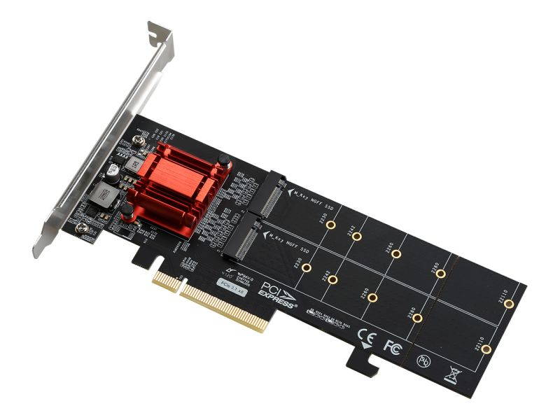 Dual NVMe PCIe Adapter, RIITOP (2 Ports) M.2 NVMe SSD to PCI-e Express 3.1 x8 Expansion Add-on Card