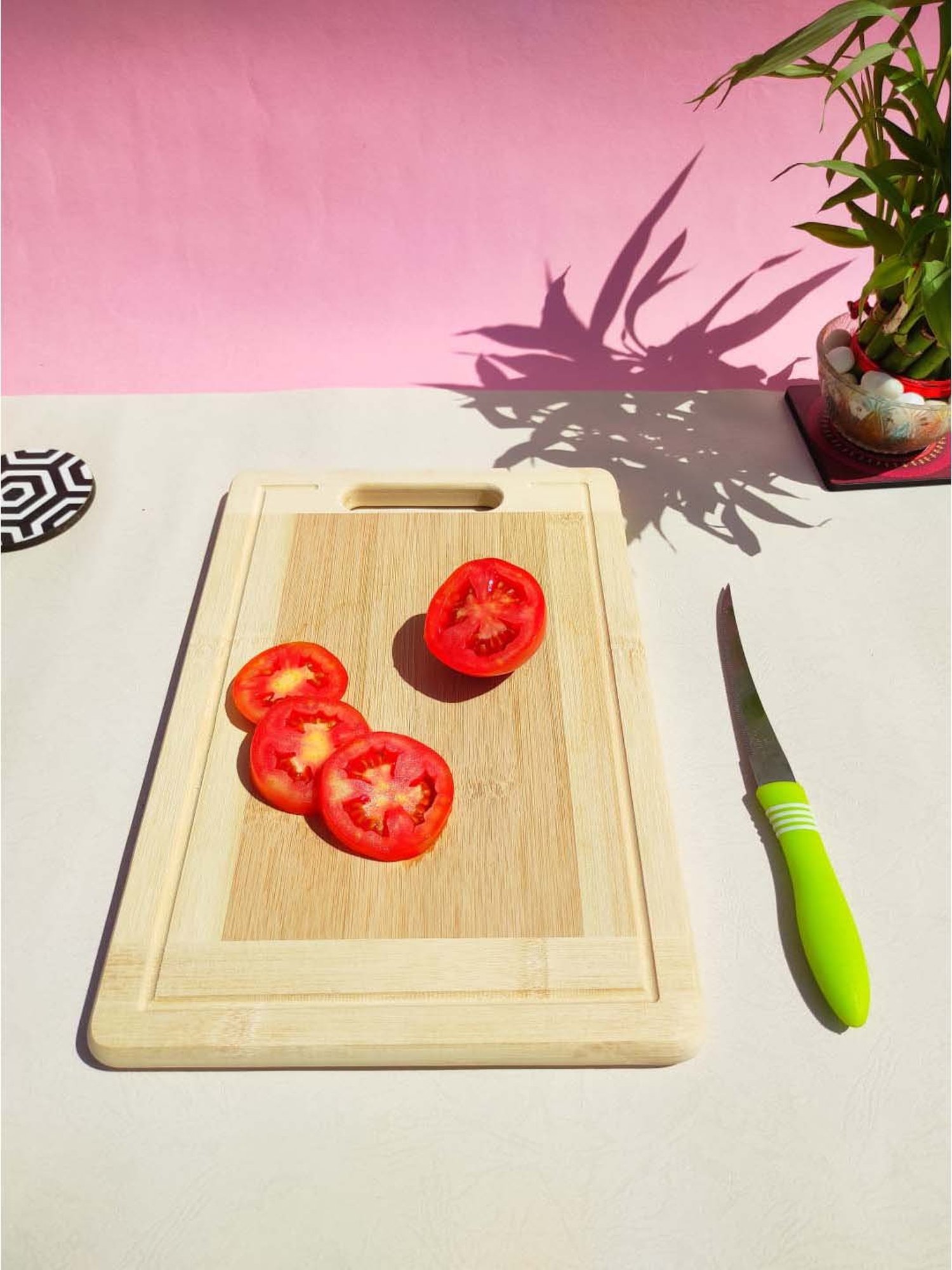 Crayton Beige & Brown Bamboo Chopping Board - Set of 1