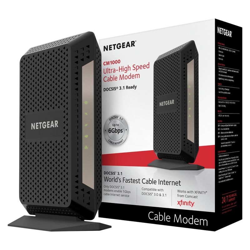 Netgear Cable Modem - Black (CM1000-100NAS)