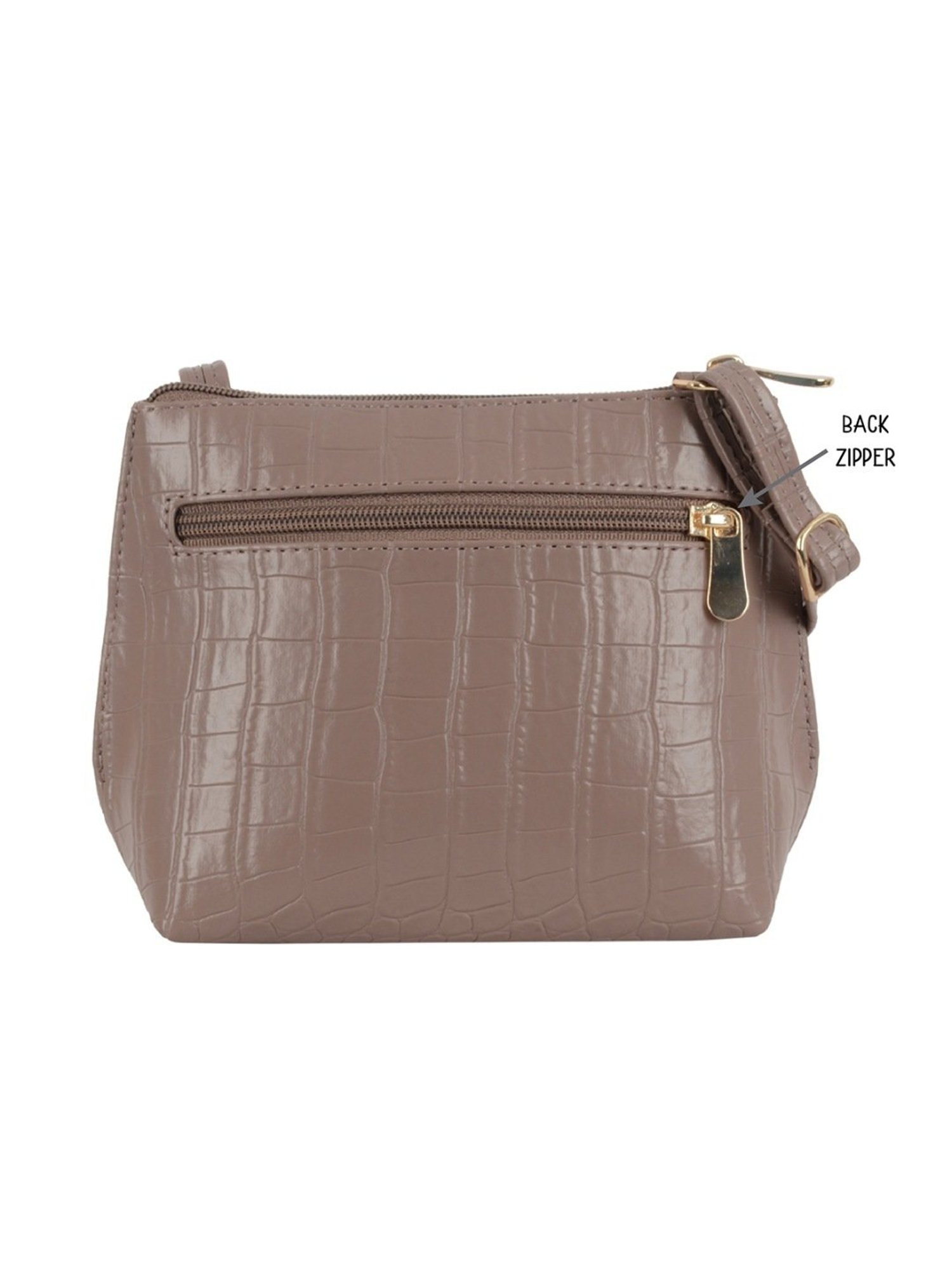 Baggit Grey Textured Small Cross Body Bag
