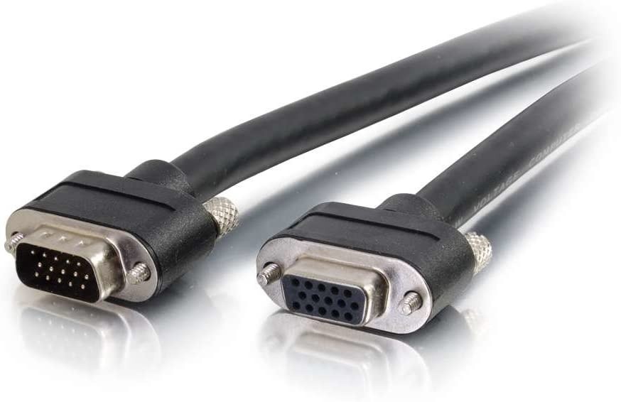 C2G 50235 Select VGA Video Extension Cable VGA Male to VGA Female In-Wall CMG-Rated Black (1 Foot 0.30 Meters)