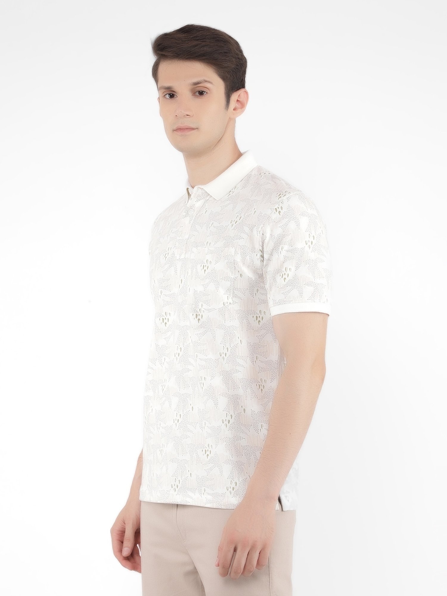 Crimsoune Club Multicolored Cotton Slim Fit Printed Polo T-Shirt