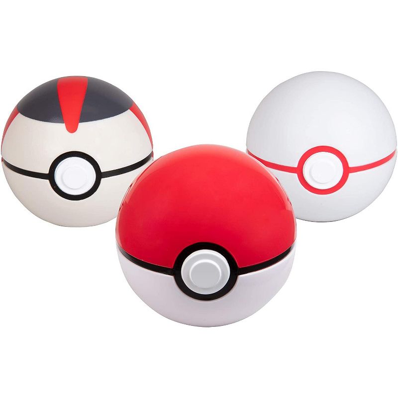 Jazwares Pokemon Clip 'N' Go Belt Set with 3 Poke Balls & 2 Figures - Includes Pikachu and Cubone