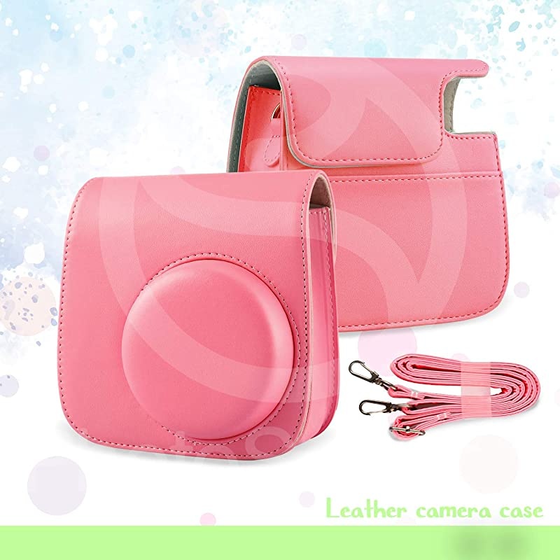 Instax Mini 9 Flamingo Pink 13 Piece Accessory Bundle Includes Camera Case with Strap Selfie Lens Photo Album Decorative Stickers Colorful Frames and a Whole Lot More