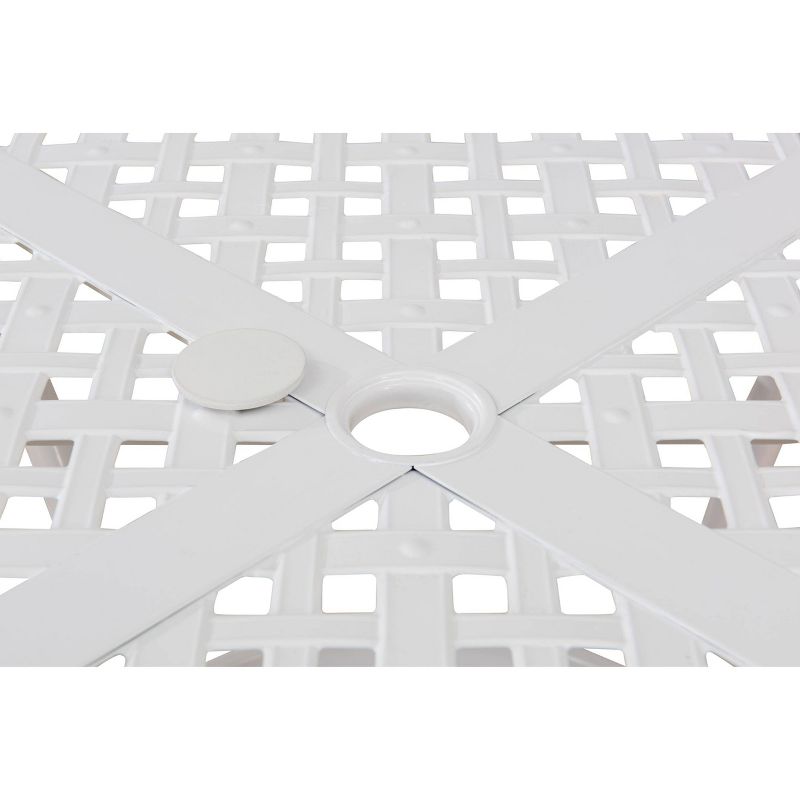 Kupperswick 5pc Steel Outdoor Patio Dining Set with Removable Cushions and Umbrella White - Sunjoy