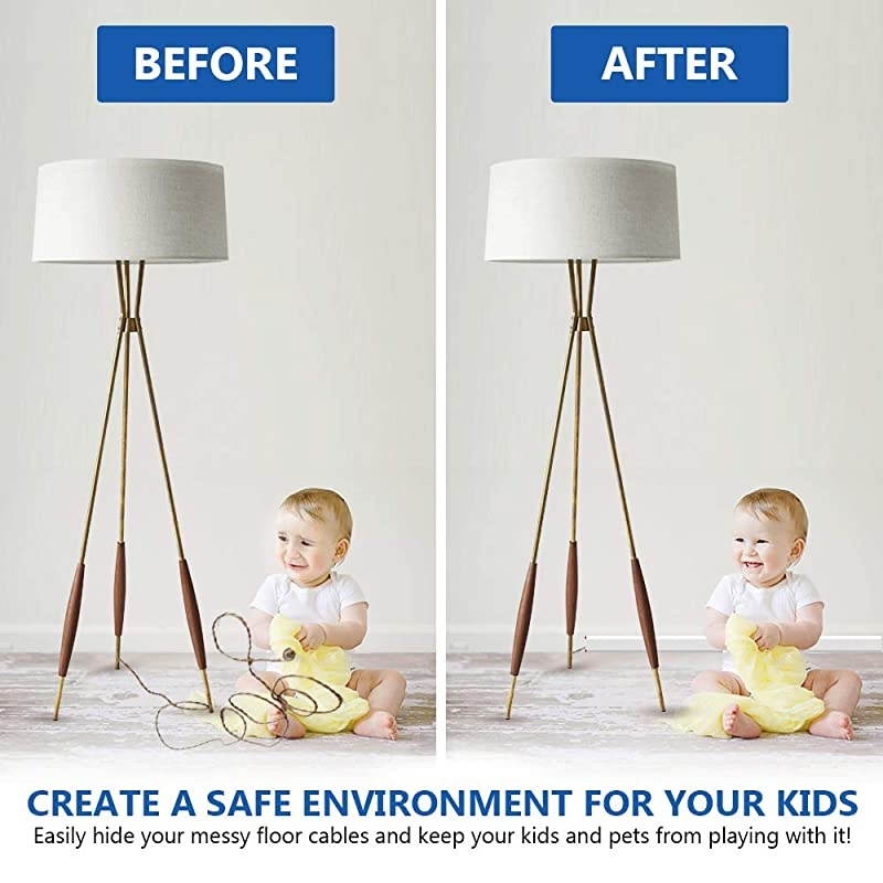 Cover Raceway Kit 157quot Cable Cover Channel Paintable Concealer System Cable Hider Wires Hiding Wall Mount TV Powers s in Home Office 10X L157in X W095in X 055in