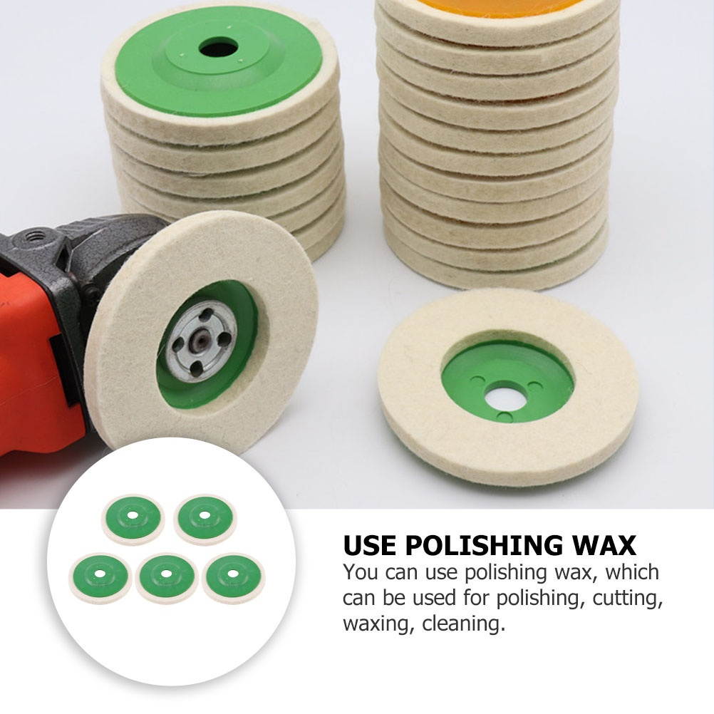 10pcs Wool Felt Grinding Wheel Pad Marble Polishing Disc Buffer Polisher Tools