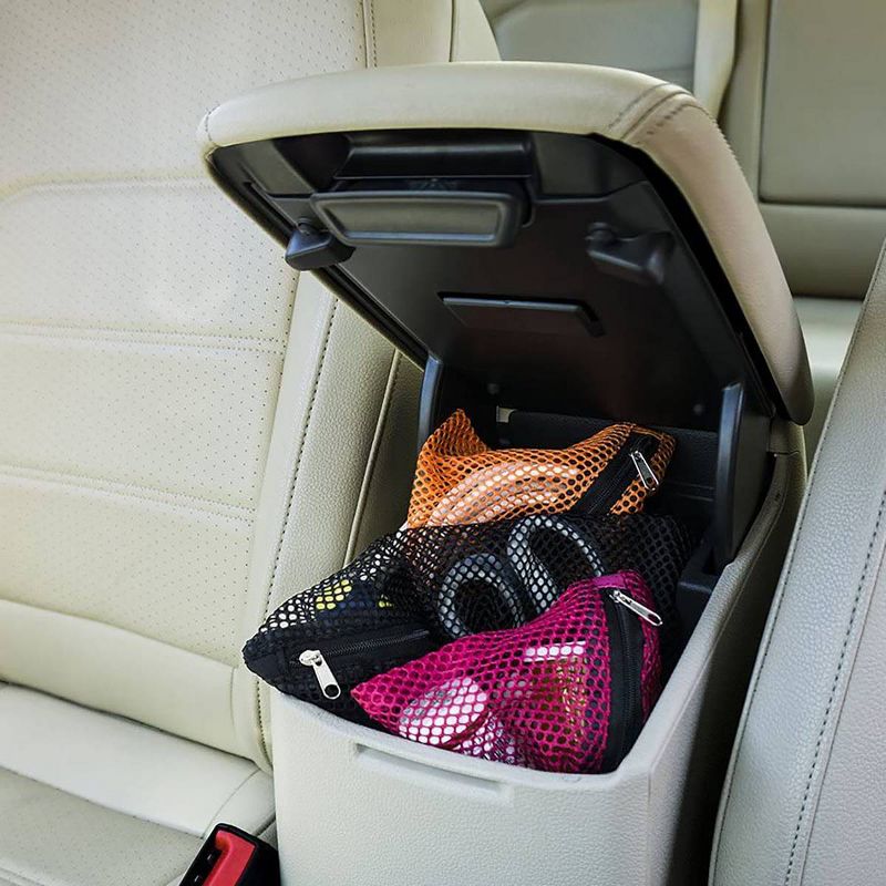 Vaultz Mesh Storage Bags, 4ct - Black/Red/Orange/Yellow