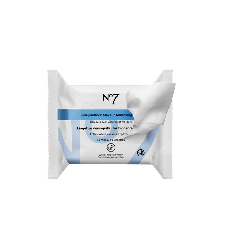 No7 Biodegradable Makeup Removing Wipes - 30ct