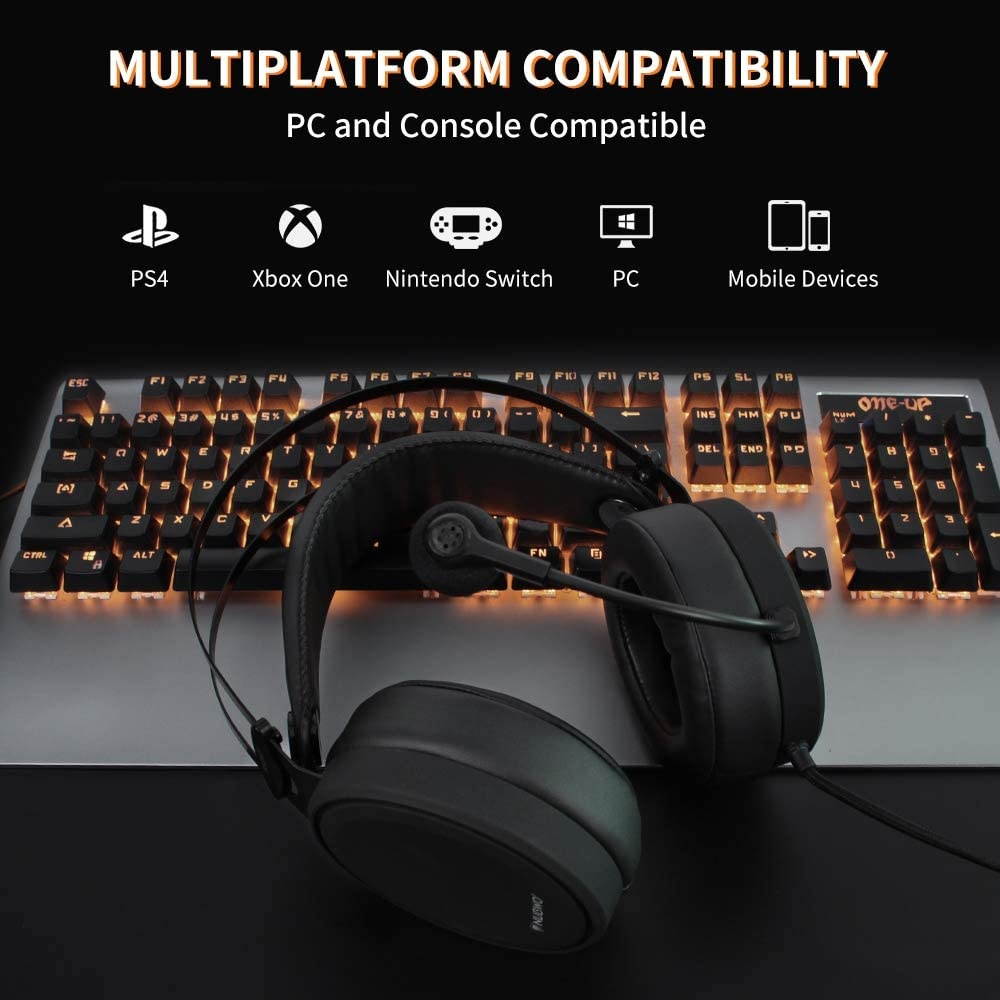 NUBWO Gaming headsets PS4 N7 Stereo Xbox one Headset Wired PC Gaming Headphones with Noise Canceling Mic , Over Ear Gaming Headphones for PC/MAC/PS4/Xbox one