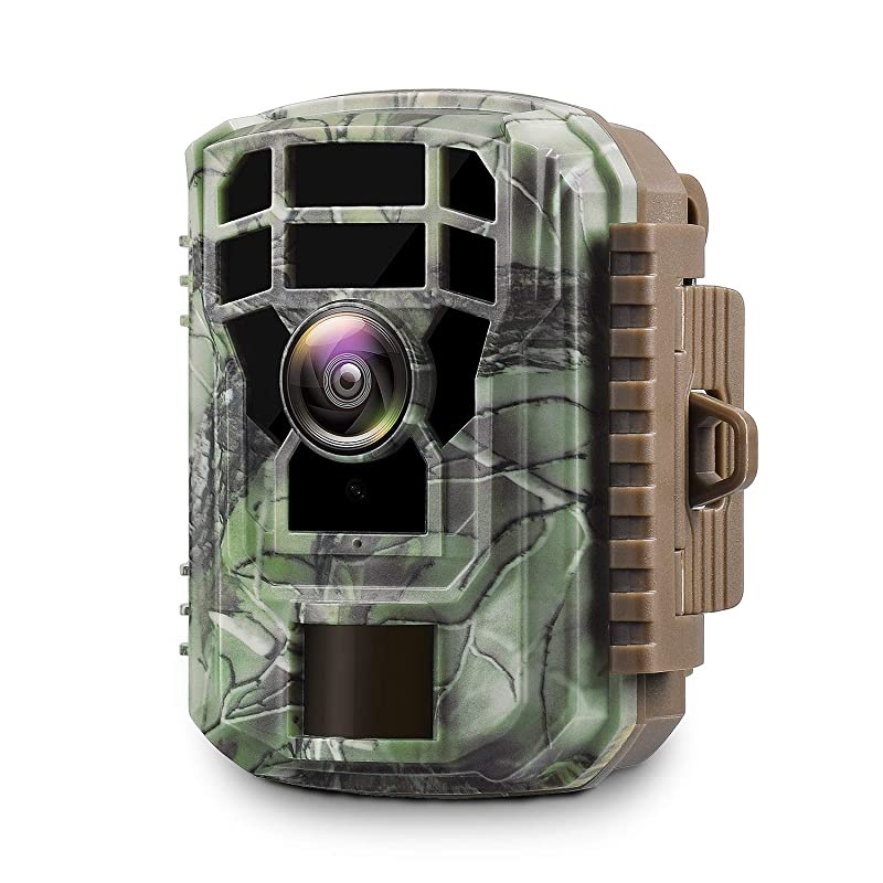 Mini Trail Camera 1080P HD Game Camera Waterproof Wildlife Scouting Hunting Cam with 12MP 120&deg; Wide Angle Lens and Night Vision 20 LCD IR LEDs