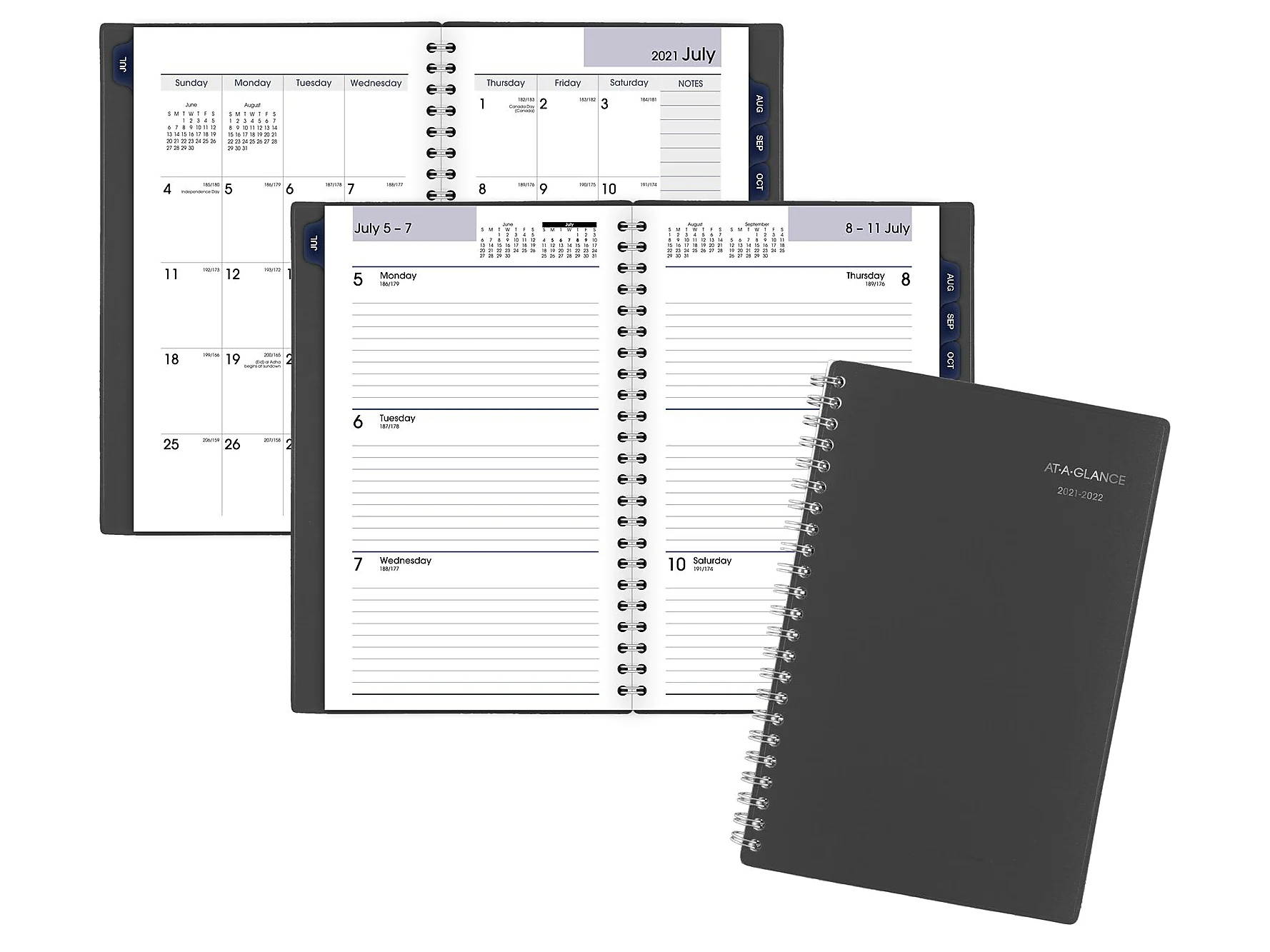 AT-A-GLANCE 2021-2022 5" x 8" Academic Planner DayMinder Charcoal AYC200-45-22