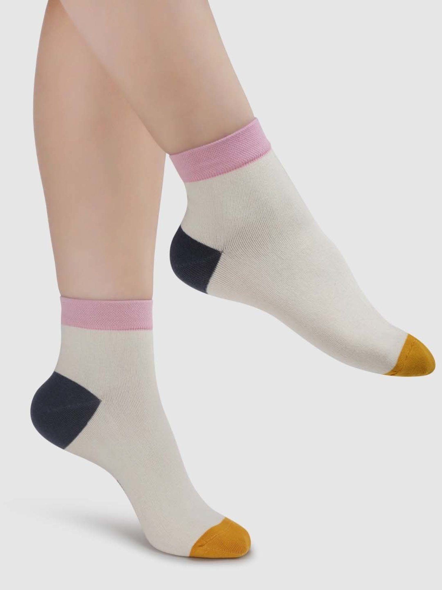 NEXT2SKIN Blue & Grey Cotton Ankle Socks - Pack Of 3